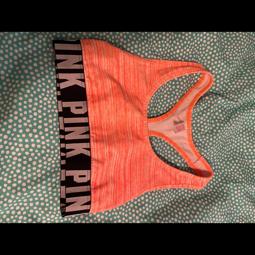 Pink sports bra